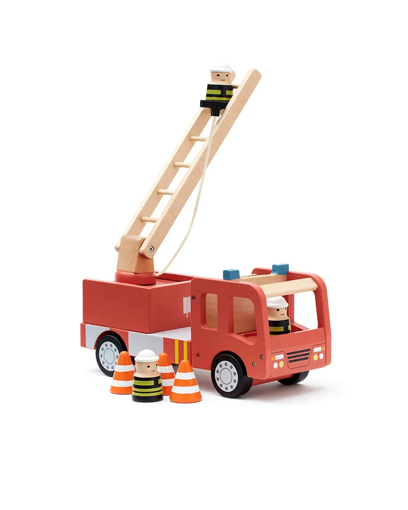 Camion de pompier en bois
