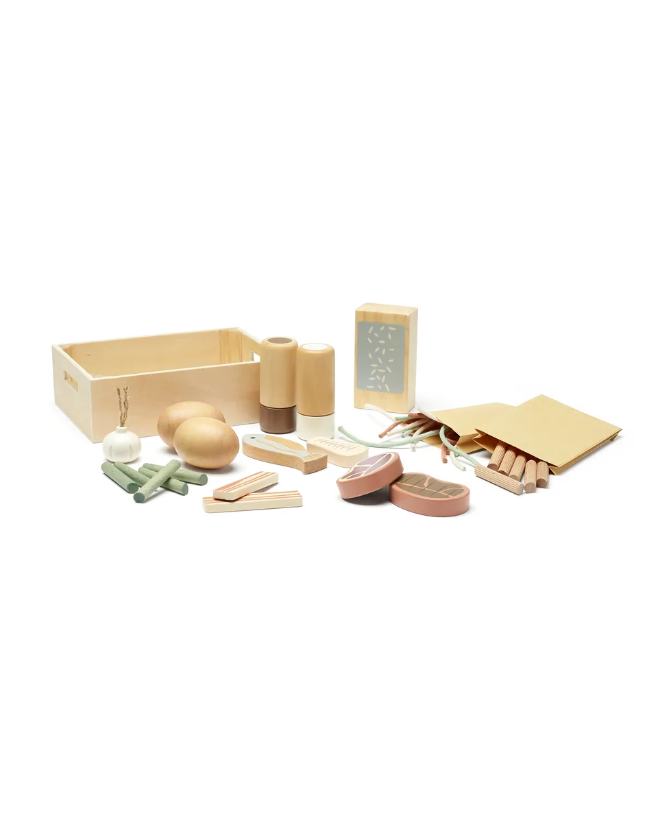 Assortiment d'aliments en bois