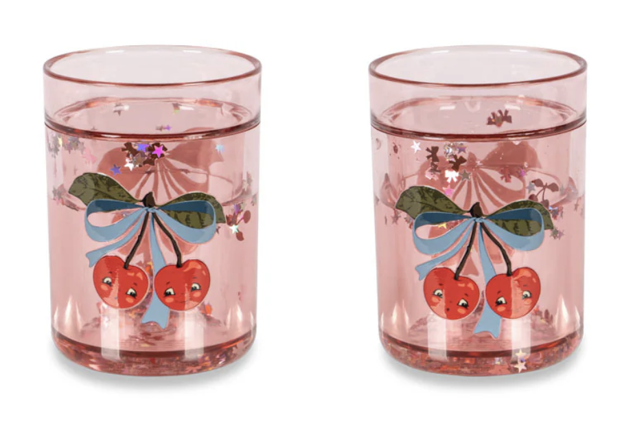 Pack 2 verres à paillettes Cherry