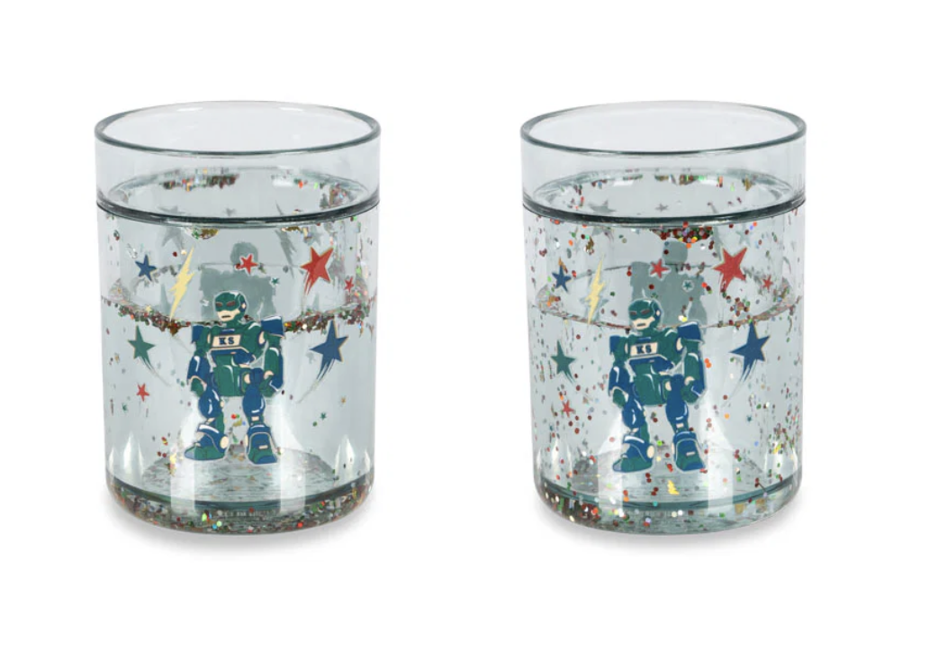Pack 2 verres à paillettes Hero Robot