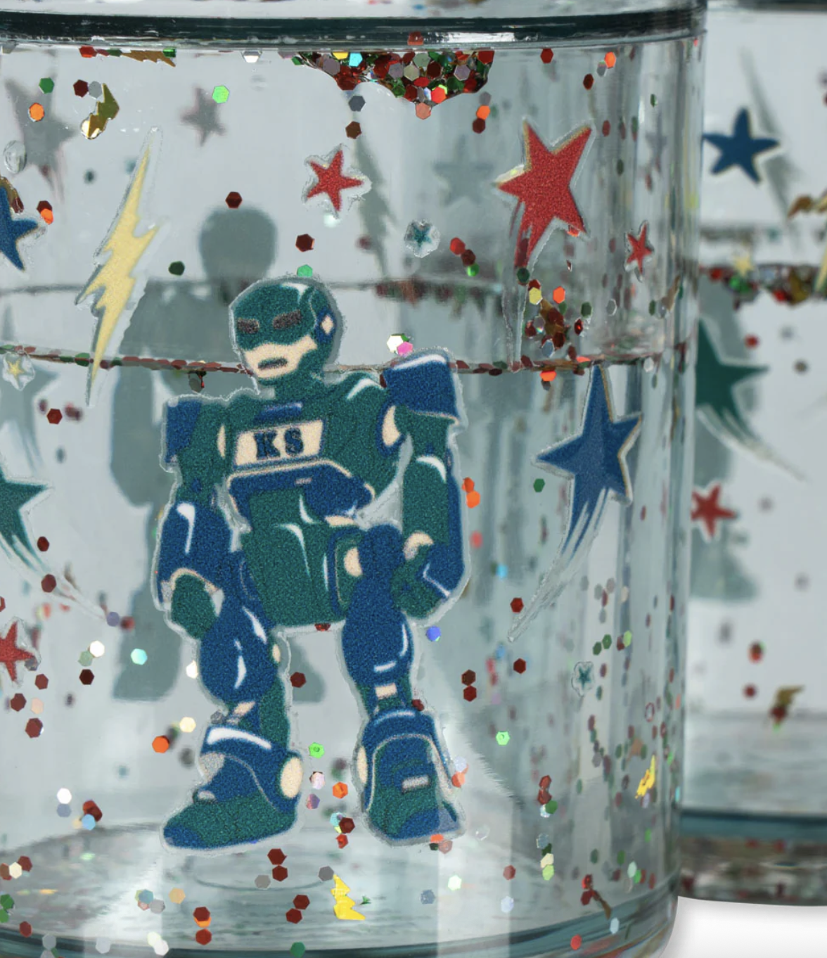 Pack 2 verres à paillettes Hero Robot – Image 2