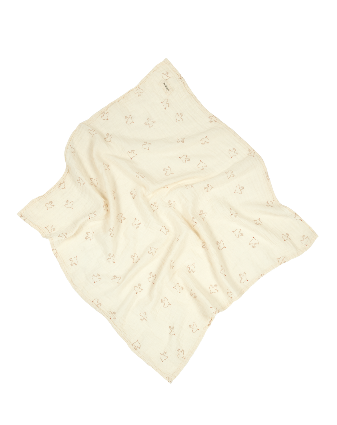 Lange en double gaze de coton lavé Wabi-Sabi - Brown hoshi birds – Image 3