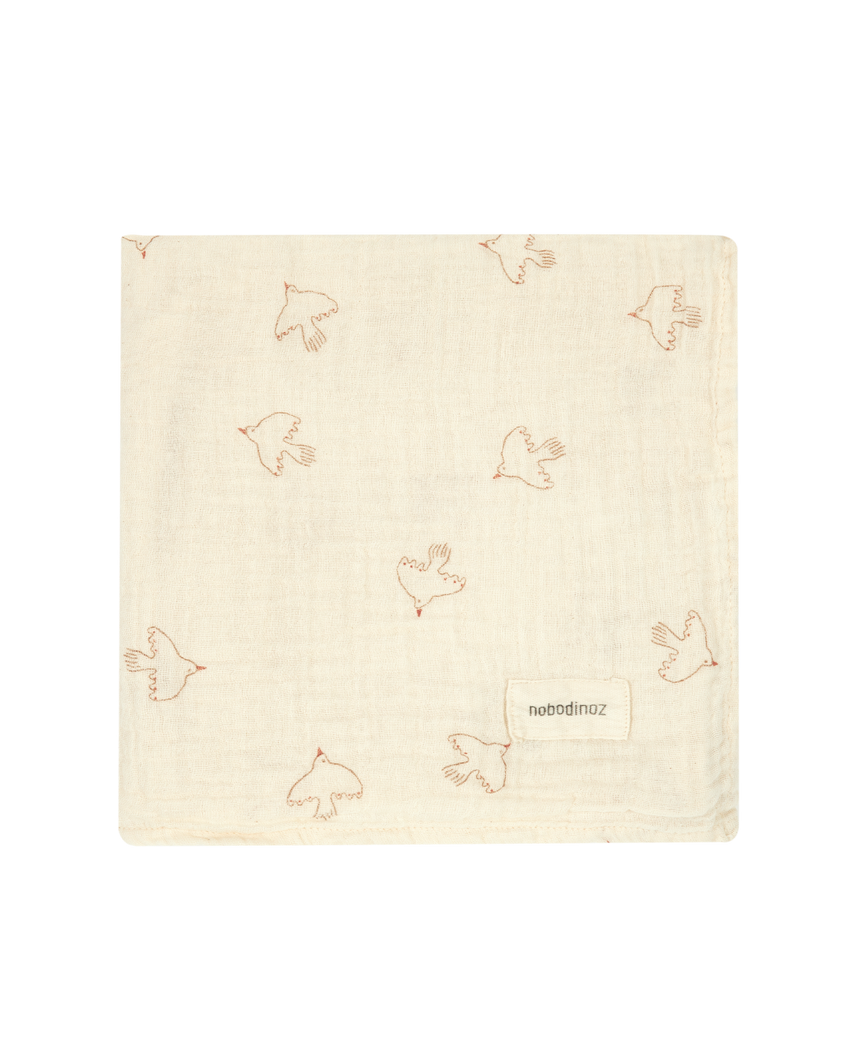 Lange en double gaze de coton lavé Wabi-Sabi - Brown hoshi birds – Image 2