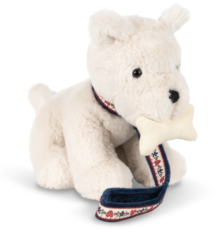 Peluche chien Terry Puppy avec panier cœurs colorés – Image 2
